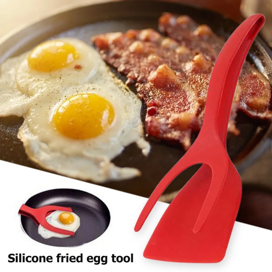 2 In 1 Grip And Flip Tongs Egg Spatula Tongs Clamp