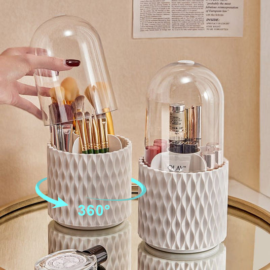 360 Rotating Large Capacity Transparent Makeup Brush